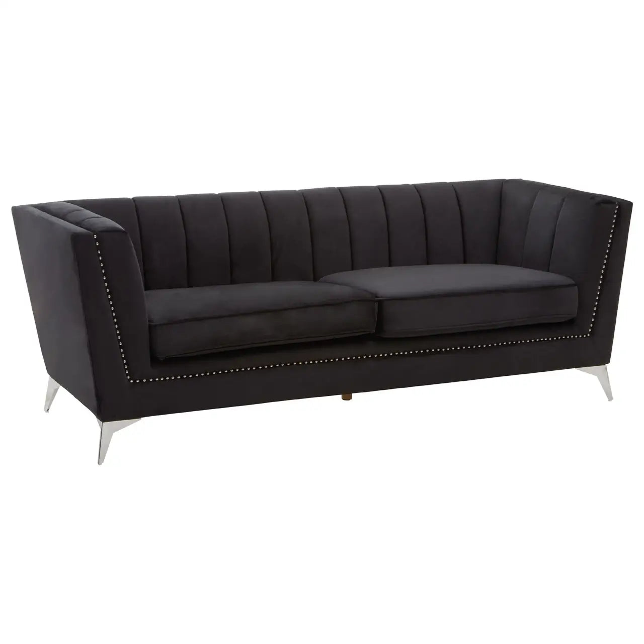 aRmanica HANIL THREE SEAT BLACK VELVET SOFA