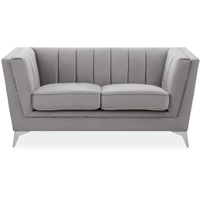 aRmanica HANIL TWO SEAT GREY VELVET SOFA