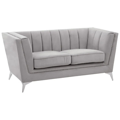 aRmanica HANIL TWO SEAT GREY VELVET SOFA