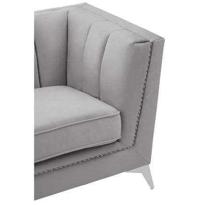 aRmanica HANIL TWO SEAT GREY VELVET SOFA