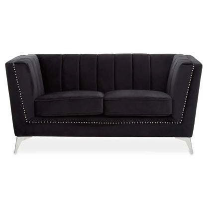 aRmanica HANIL TWO SEAT BLACK VELVET SOFA