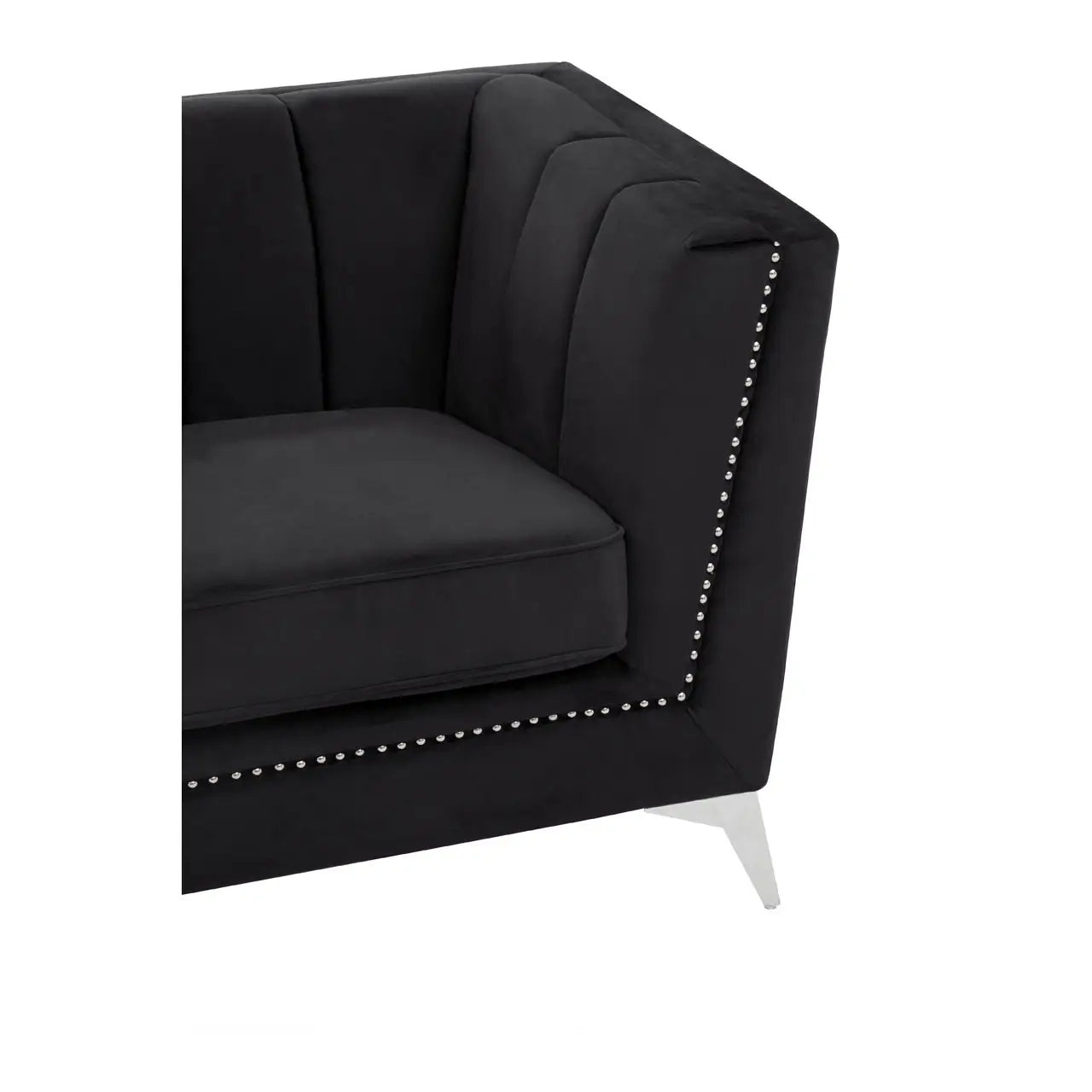 aRmanica HANIL TWO SEAT BLACK VELVET SOFA