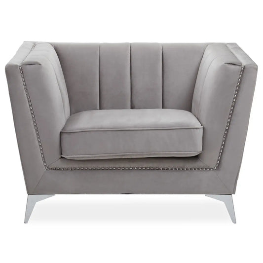 aRmanica HANIL GREY VELVET CHAIR