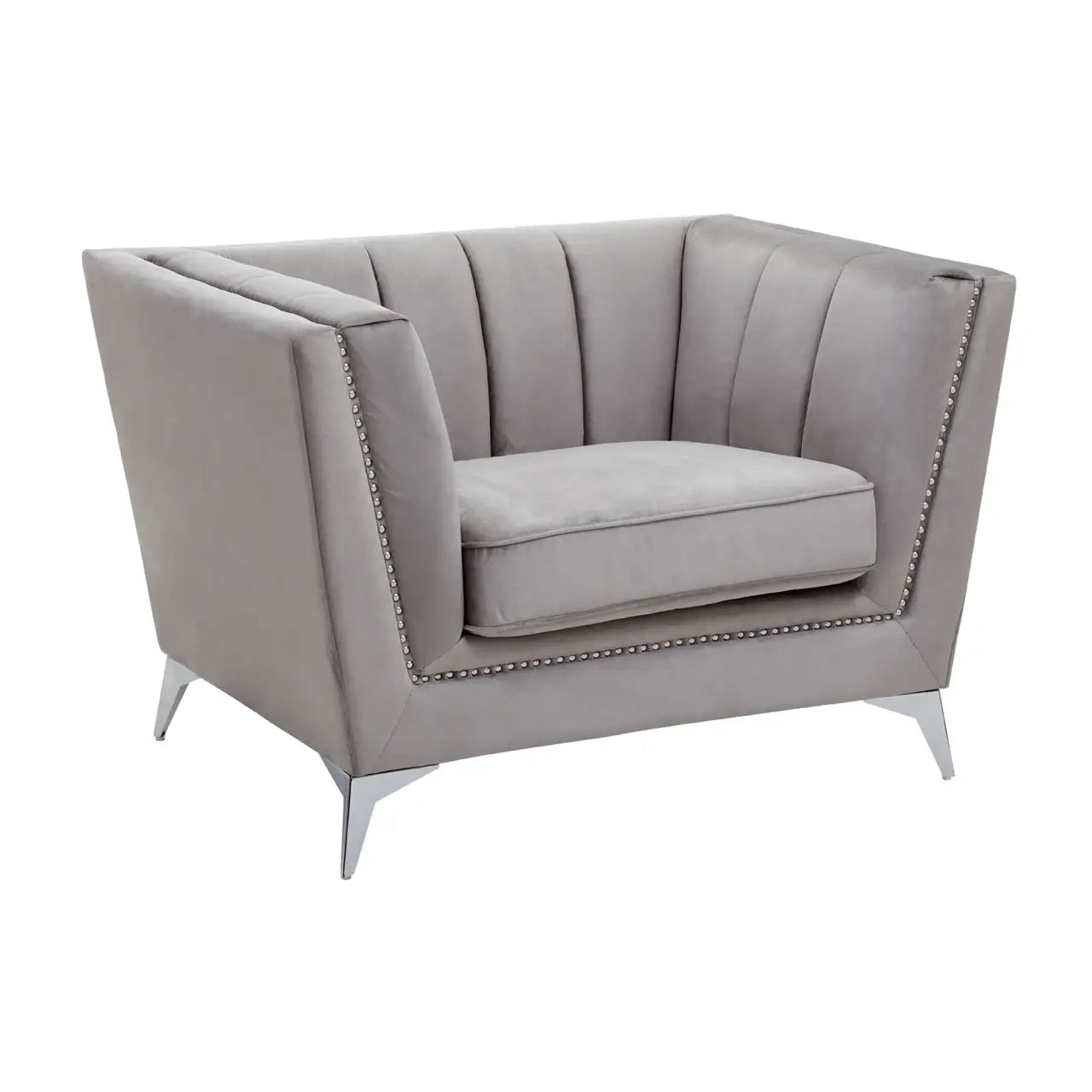 aRmanica HANIL GREY VELVET CHAIR