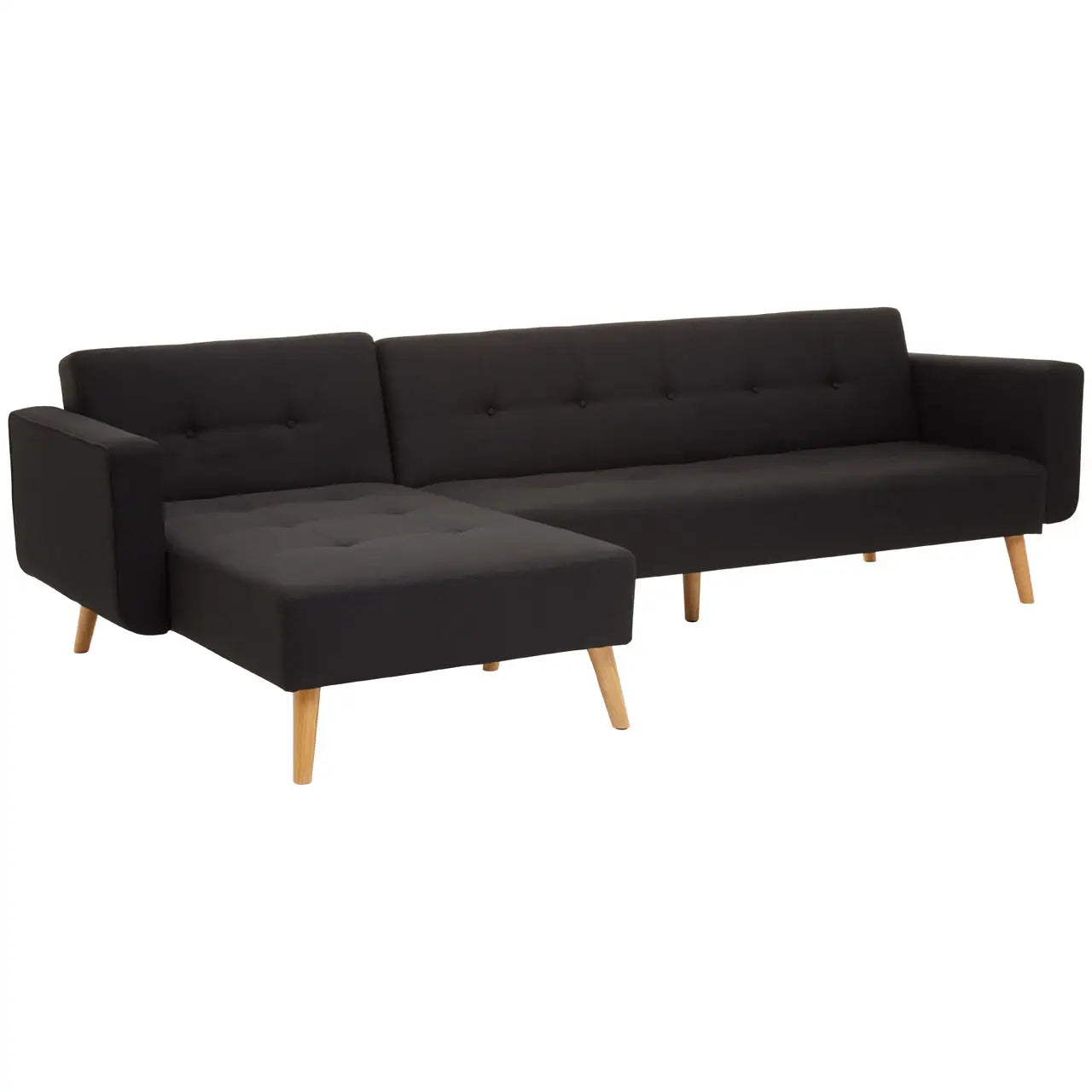 aRmanica HANEG BLACK LARGE CORNER SOFA BED