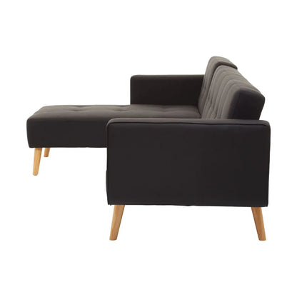 aRmanica HANEG BLACK LARGE CORNER SOFA BED