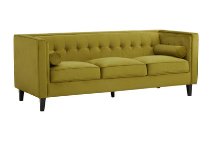 aRmanica CELIA THREE SEAT OLIVE VELVET SOFA