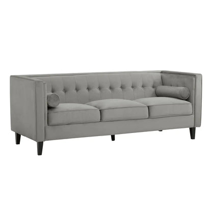 aRmanica CELIA THREE SEAT GREY VELVET SOFA