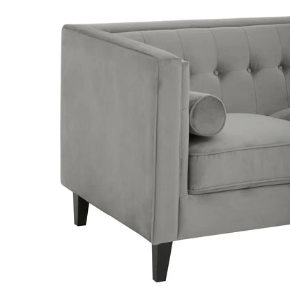 aRmanica CELIA THREE SEAT GREY VELVET SOFA