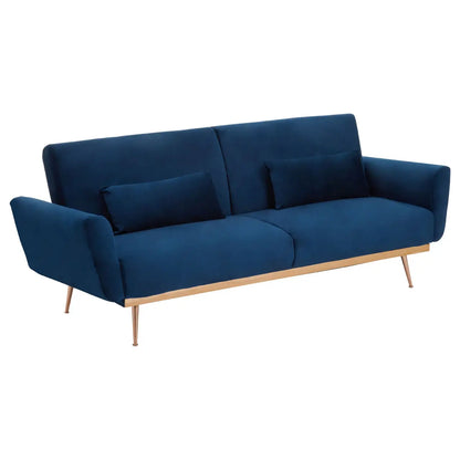 aRmanica HARRIS DARK BLUE VELVET SOFA BED