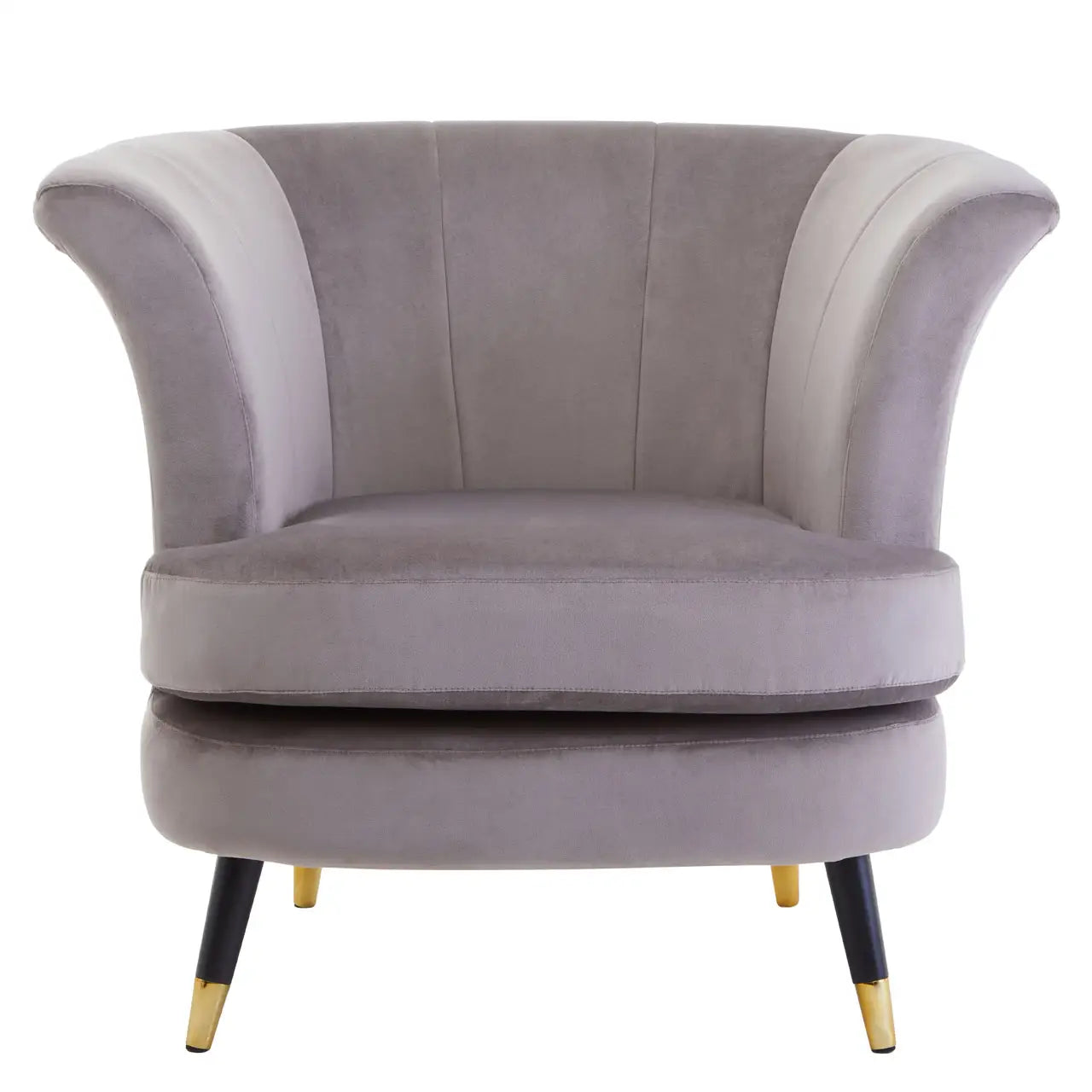 aRmanica LORETTO DUSKY MINK VELVET SCALLOPED CHAIR