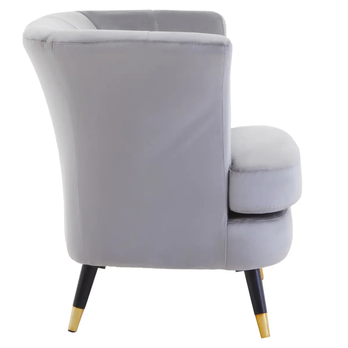 aRmanica LORETTO GREY VELVET SCALLOPED CHAIR