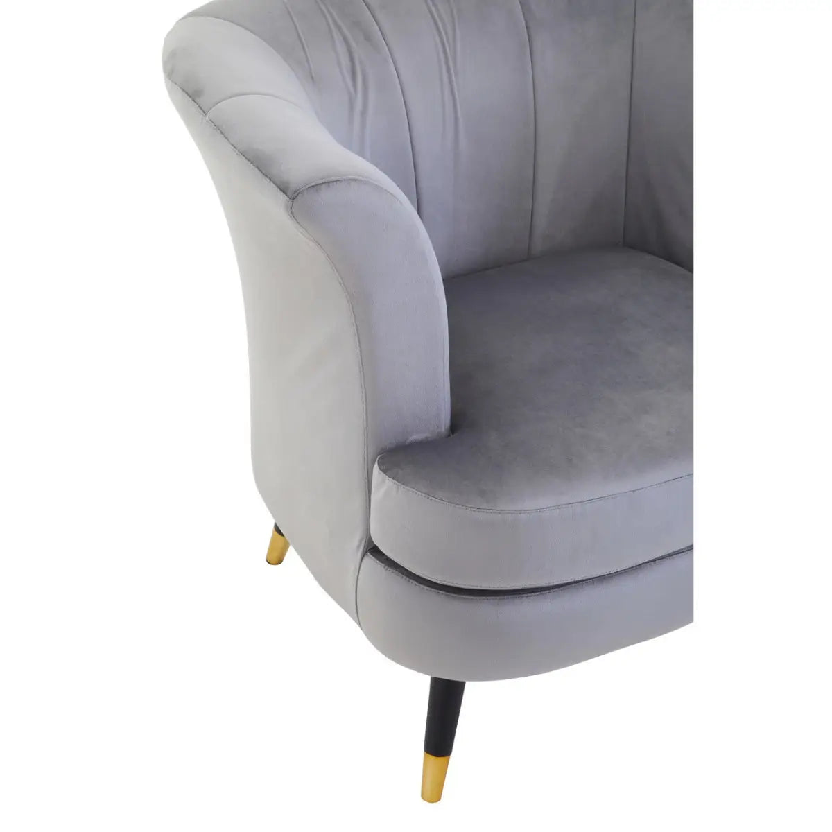 aRmanica LORETTO GREY VELVET SCALLOPED CHAIR