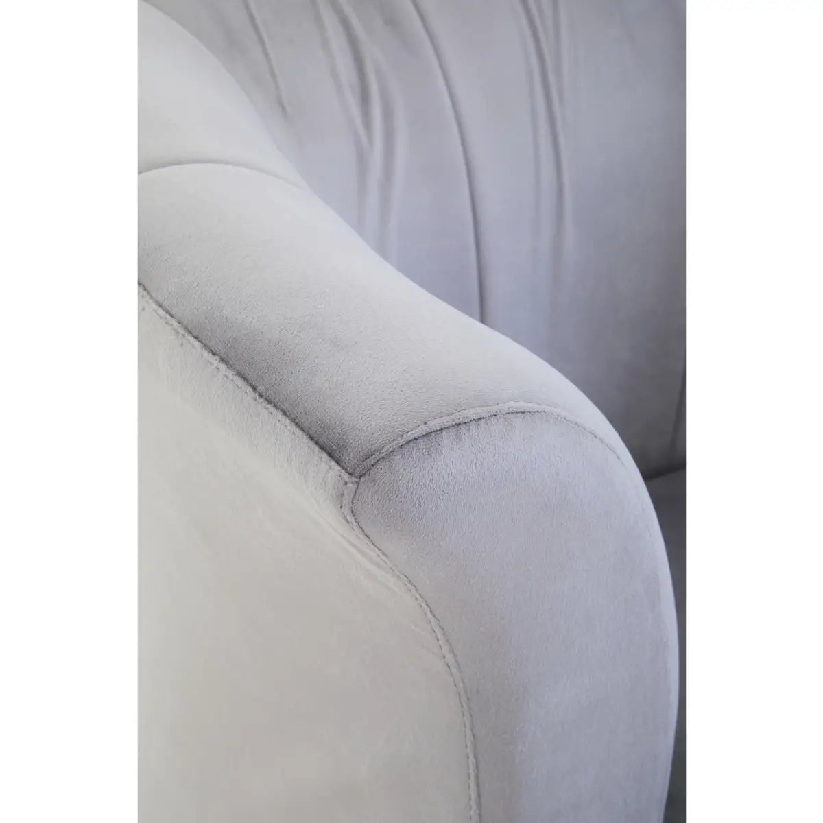 aRmanica LORETTO GREY VELVET SCALLOPED CHAIR