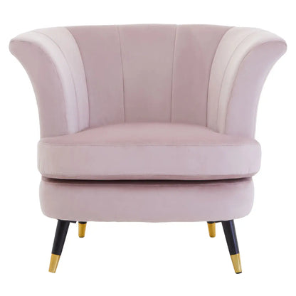 aRmanica LORETTO DUSKY PINK VELVET SCALLOPED CHAIR