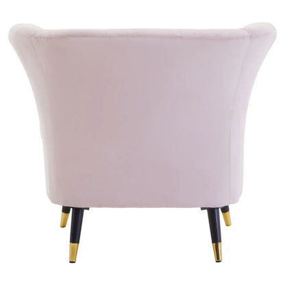 aRmanica LORETTO DUSKY PINK VELVET SCALLOPED CHAIR