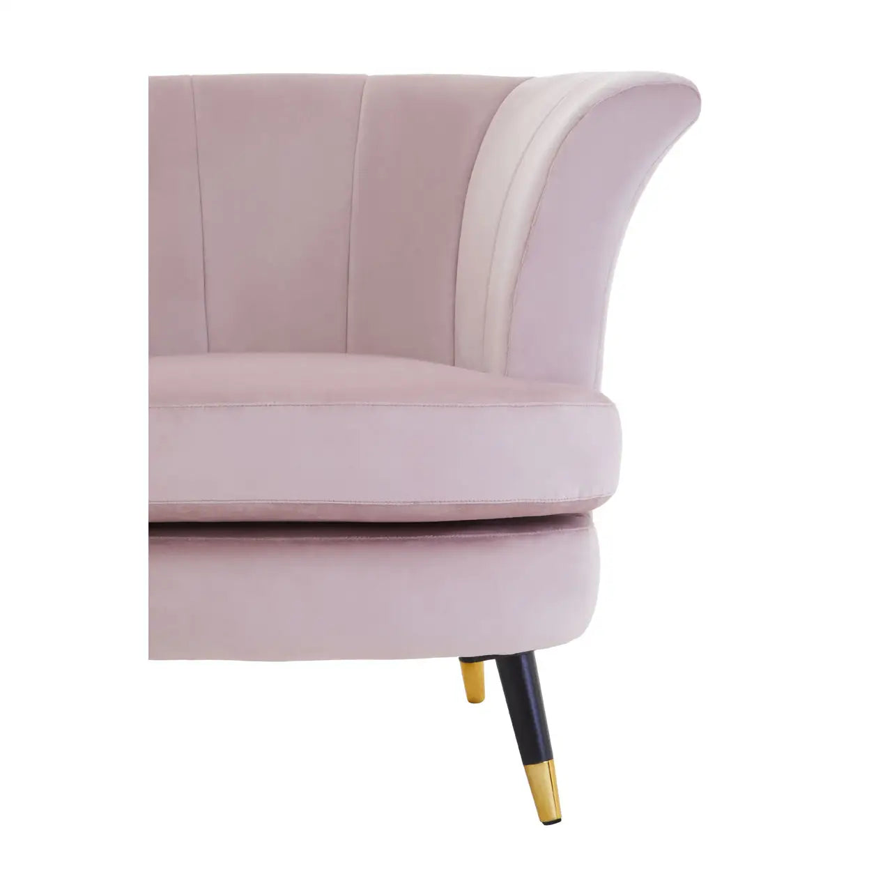 aRmanica LORETTO DUSKY PINK VELVET SCALLOPED CHAIR