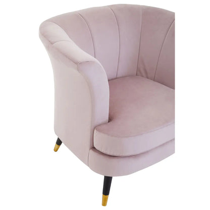 aRmanica LORETTO DUSKY PINK VELVET SCALLOPED CHAIR