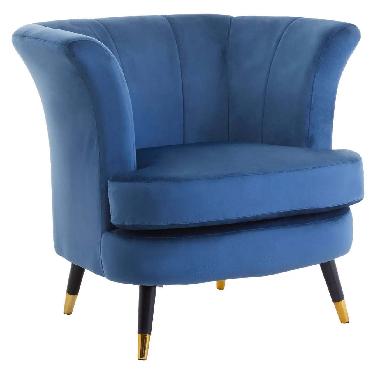 aRmanica LORETTO DUSKY MIDNIGHT VELVET SCALLOPED CHAIR