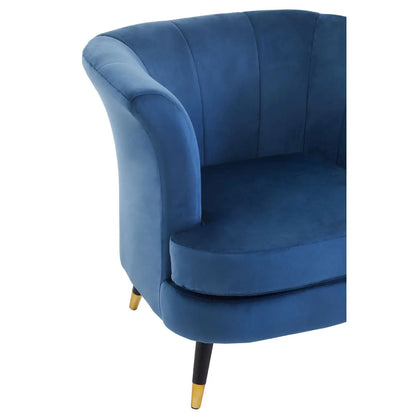 aRmanica LORETTO DUSKY MIDNIGHT VELVET SCALLOPED CHAIR