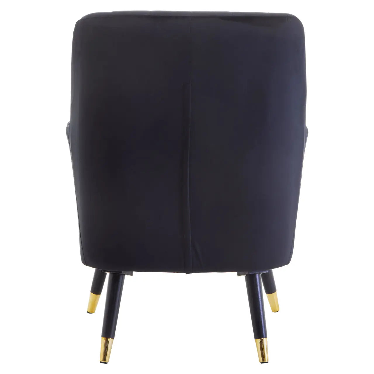 aRmanica LORETTO BLACK VELVET SCALLOPED ARMCHAIR