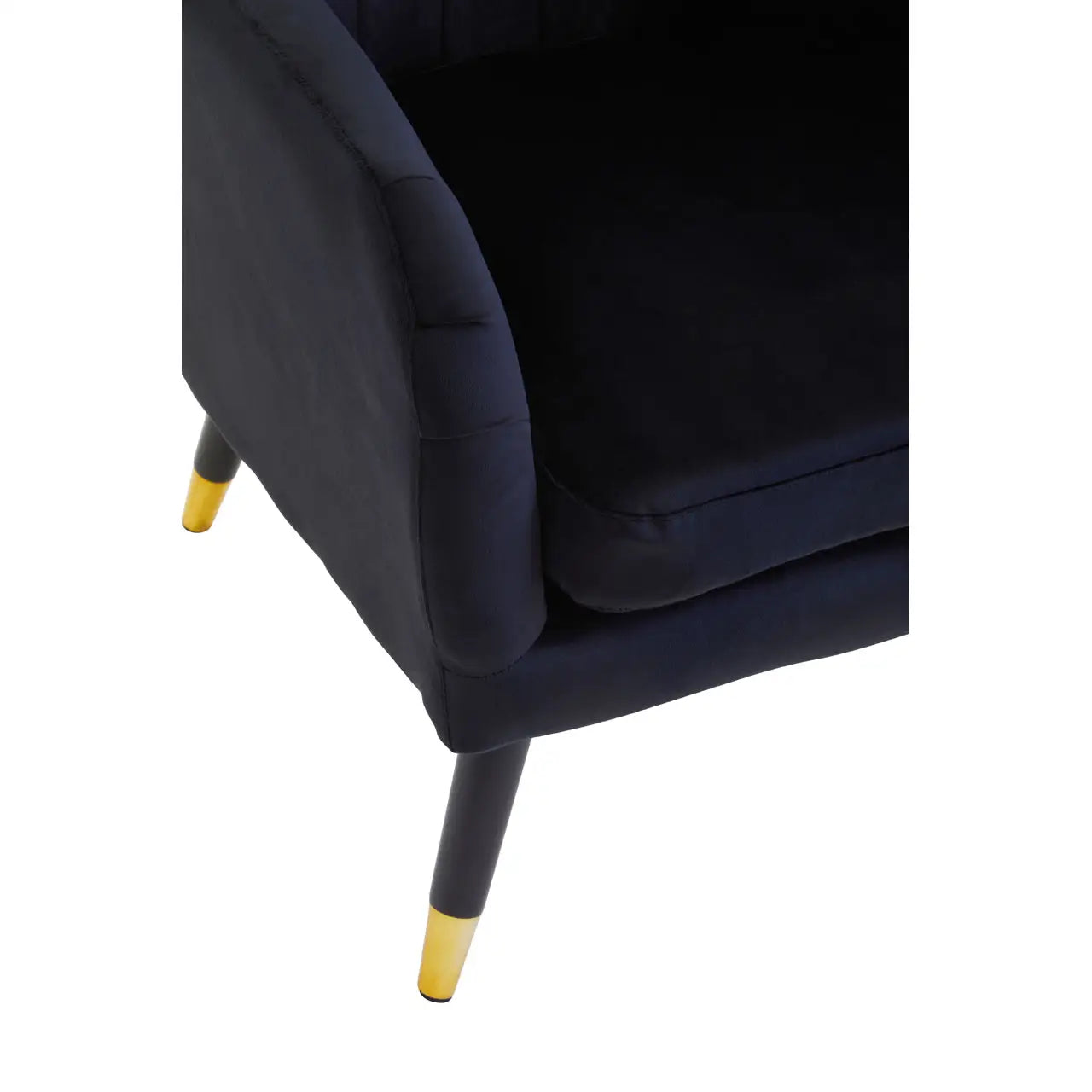 aRmanica LORETTO BLACK VELVET SCALLOPED ARMCHAIR