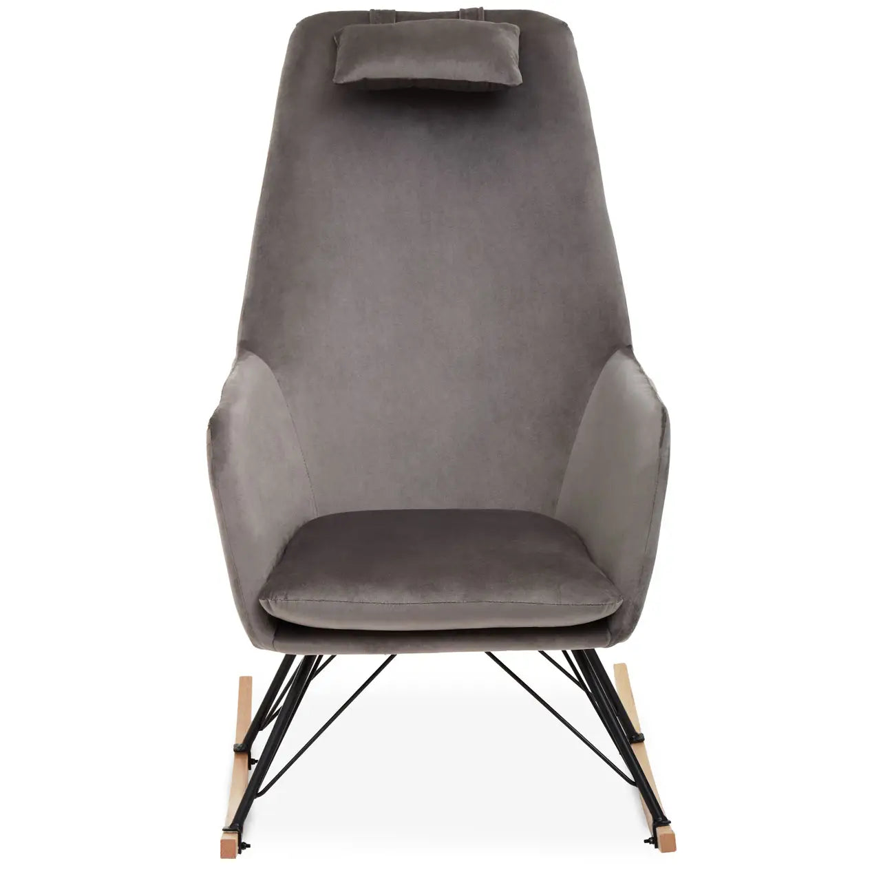 aRmanica BERLIN GREY VELVET ROCKING CHAIR