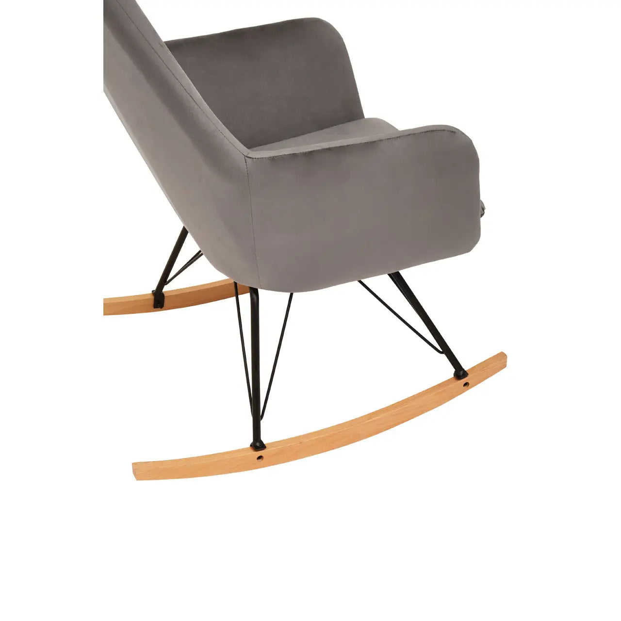 aRmanica BERLIN GREY VELVET ROCKING CHAIR