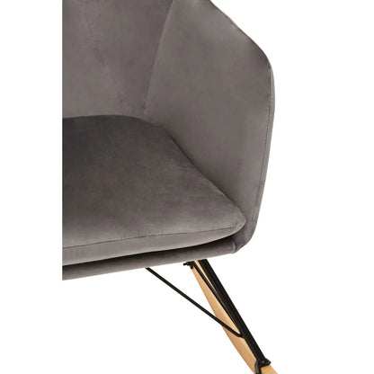 aRmanica BERLIN GREY VELVET ROCKING CHAIR