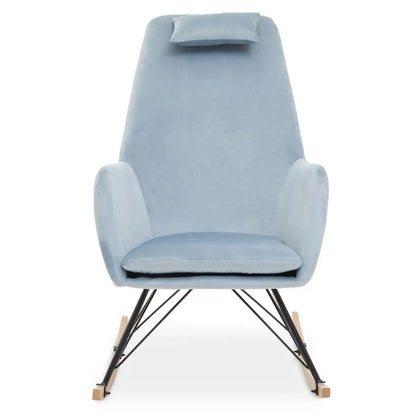 aRmanica BERLIN BLUE VELVET ROCKING CHAIR