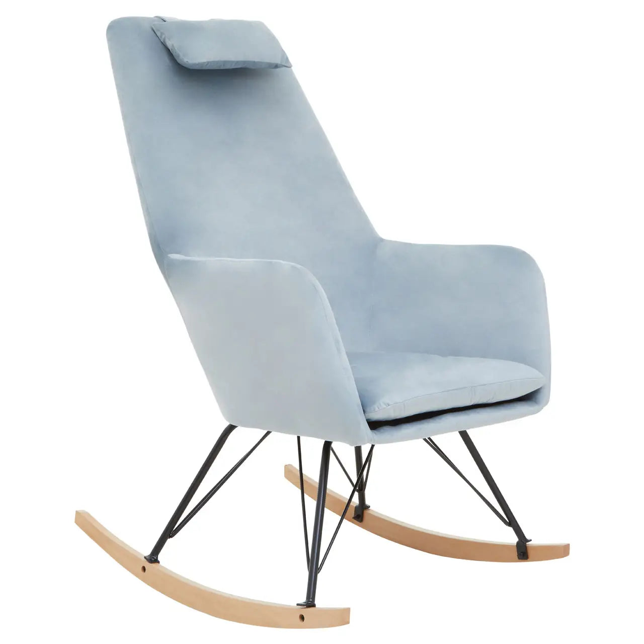 aRmanica BERLIN BLUE VELVET ROCKING CHAIR