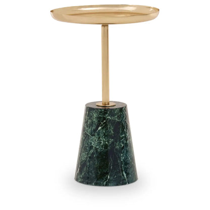 aRmanica AVOL GOLD SIDE TABLE GREEN MARBLE EFFECT BASE