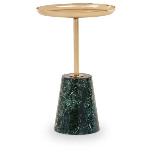 aRmanica AVOL GOLD SIDE TABLE GREEN MARBLE EFFECT BASE