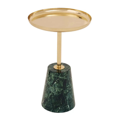 aRmanica AVOL GOLD SIDE TABLE GREEN MARBLE EFFECT BASE