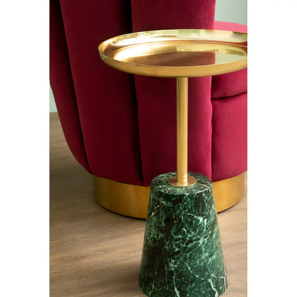 aRmanica AVOL GOLD SIDE TABLE GREEN MARBLE EFFECT BASE