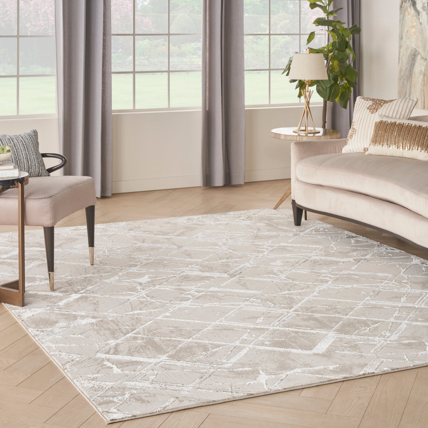 aRmanica GLITZ IVORY GREY RUG by NOURISON