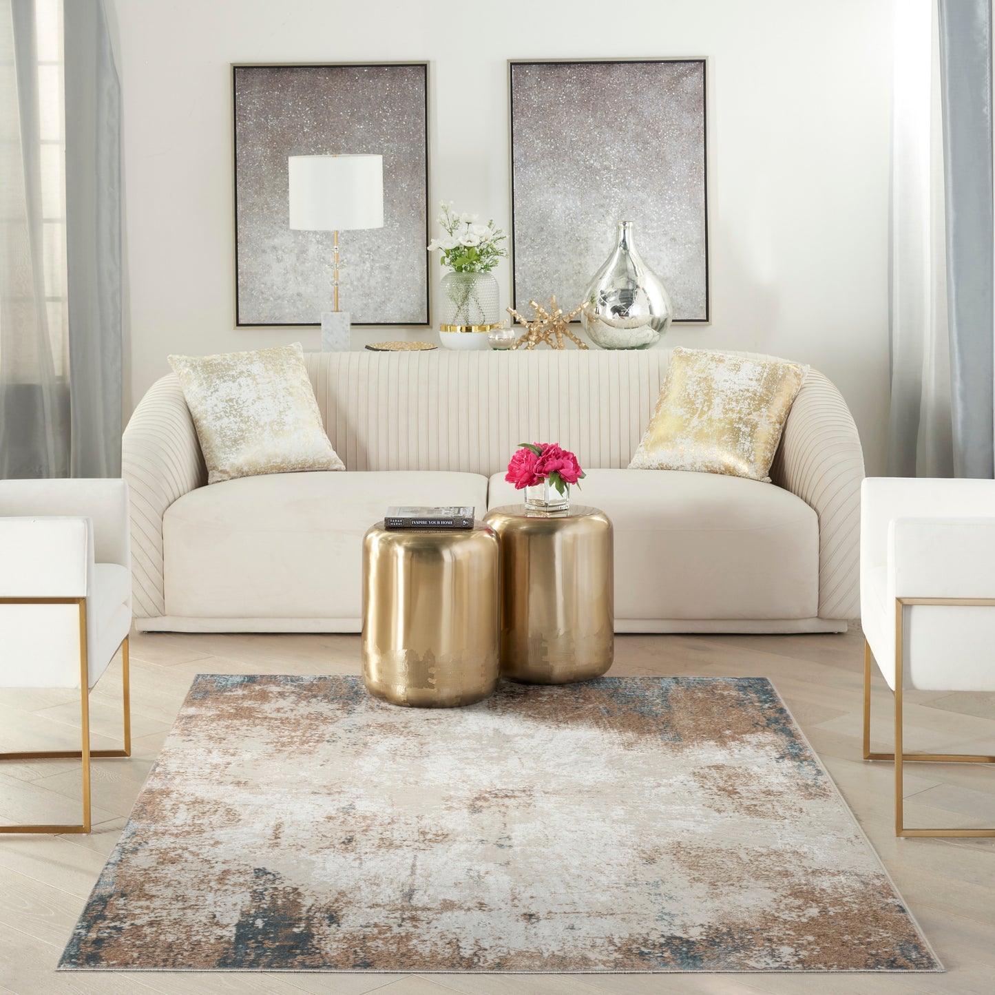 aRmanica GLITZ TAUPE MULTI COLOUR RUG by NOURISON