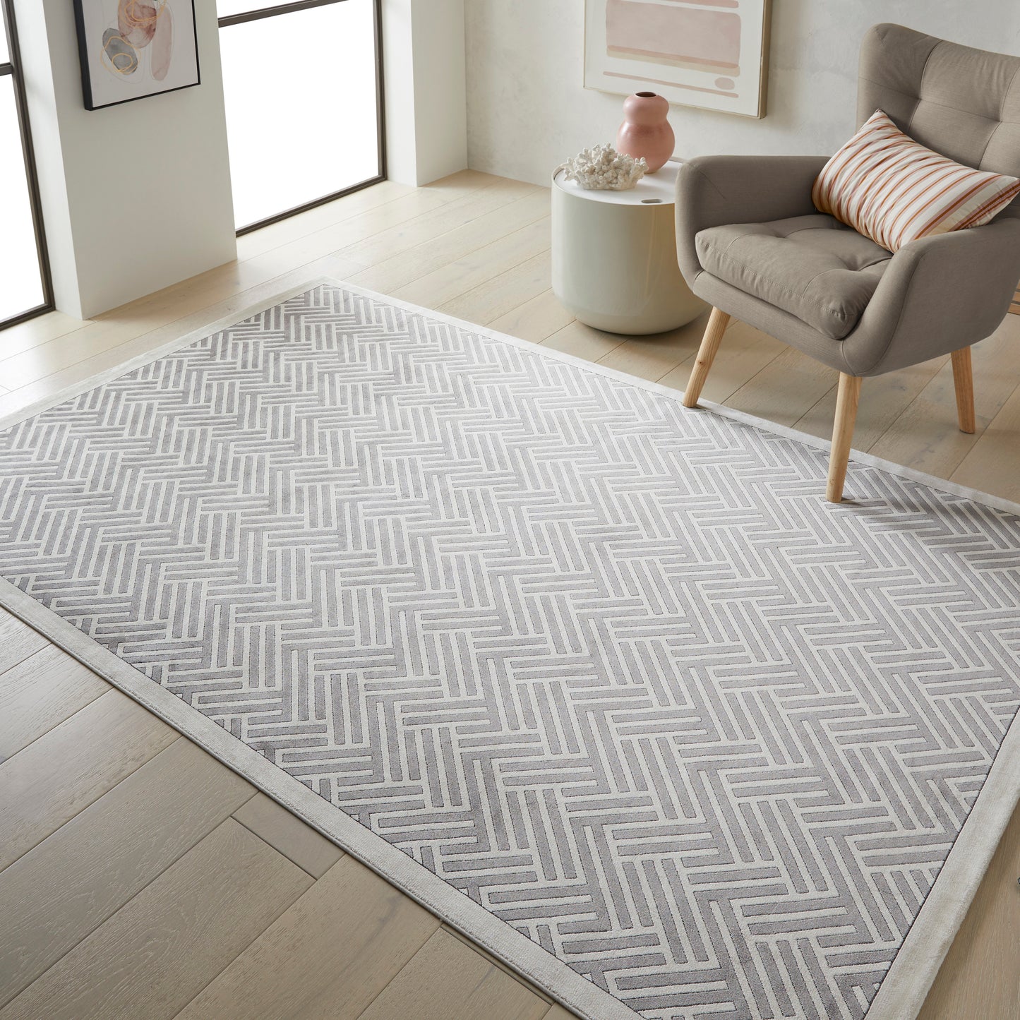 aRmanica  LUGANO GREY IVORY RUG by NOURISON