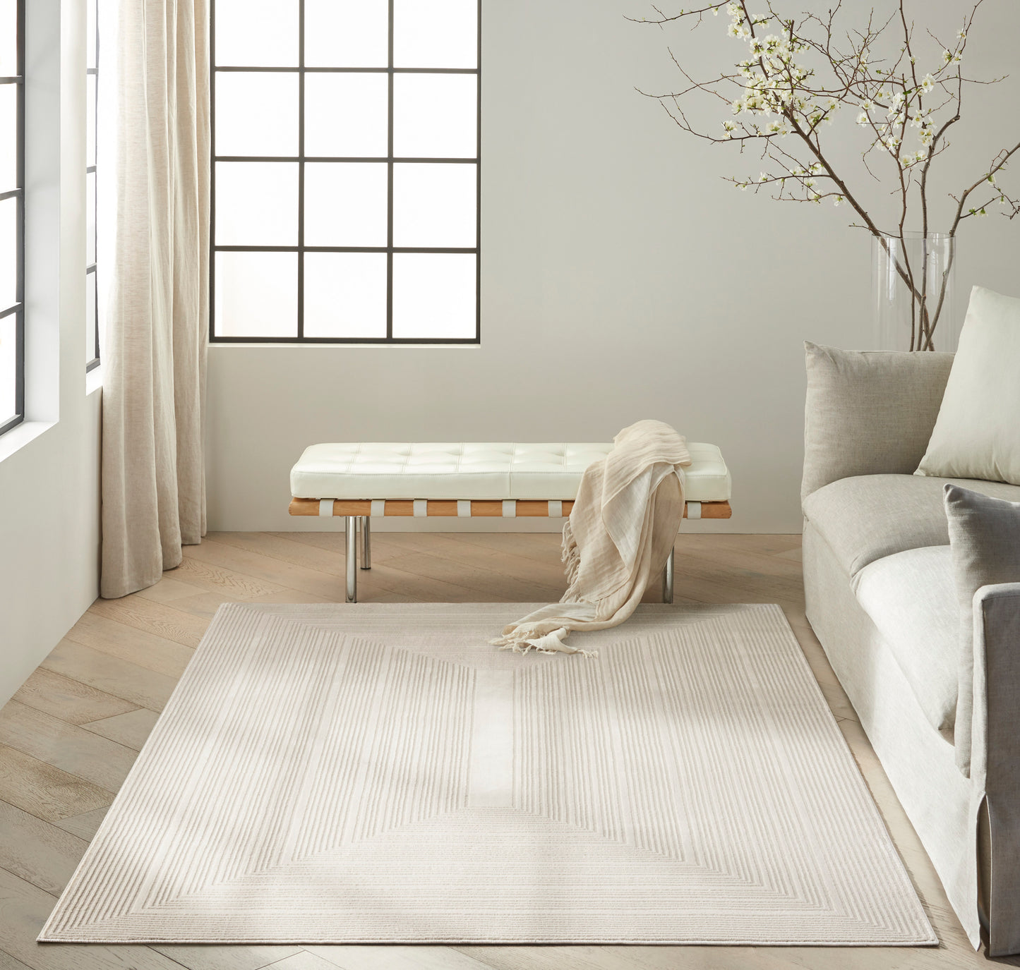 aRmanica IRRADIANT IVORY Rug by CALVIN KLEIN