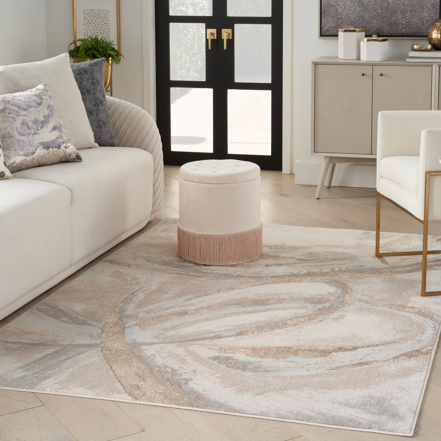 aRmanica CELESTIAL BEIGE GREY RUG by NOURISON