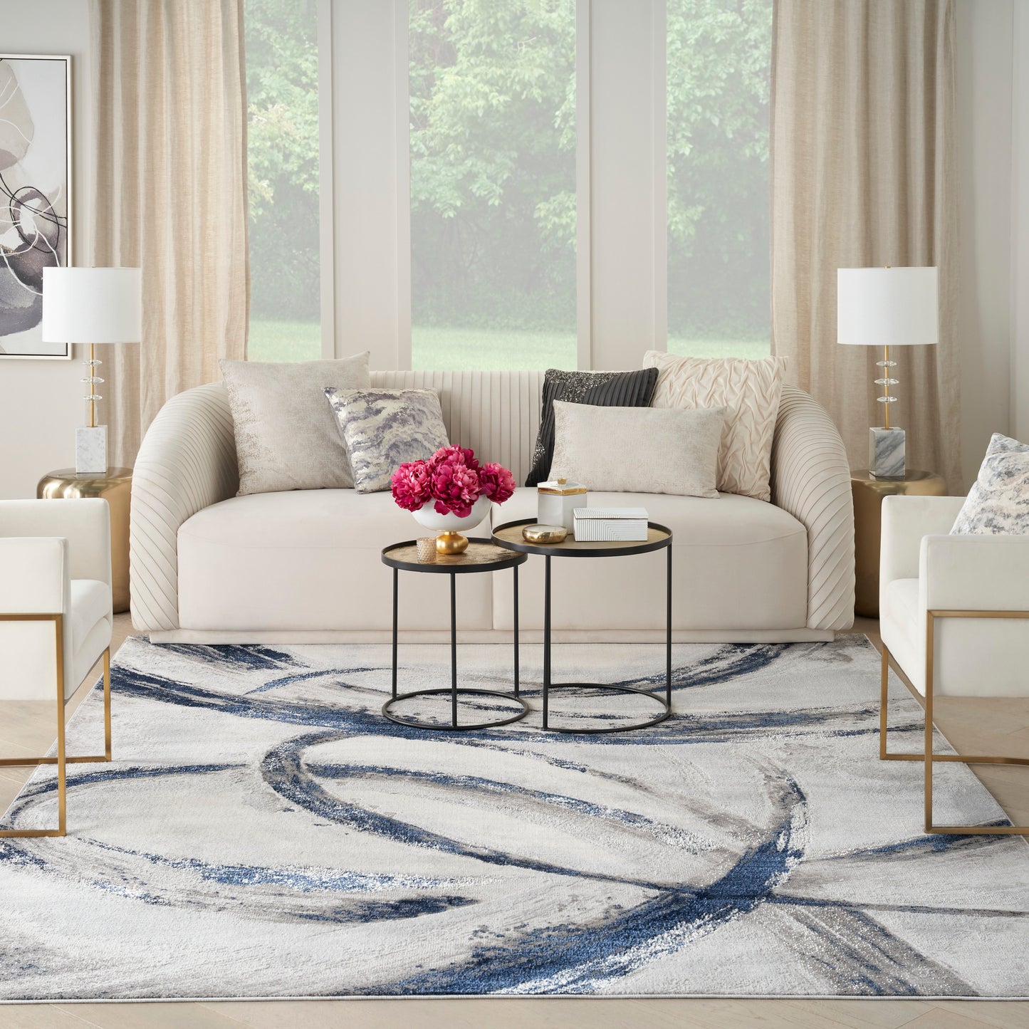 aRmanica CELESTIAL GREY NAVY RUG by NOURISON