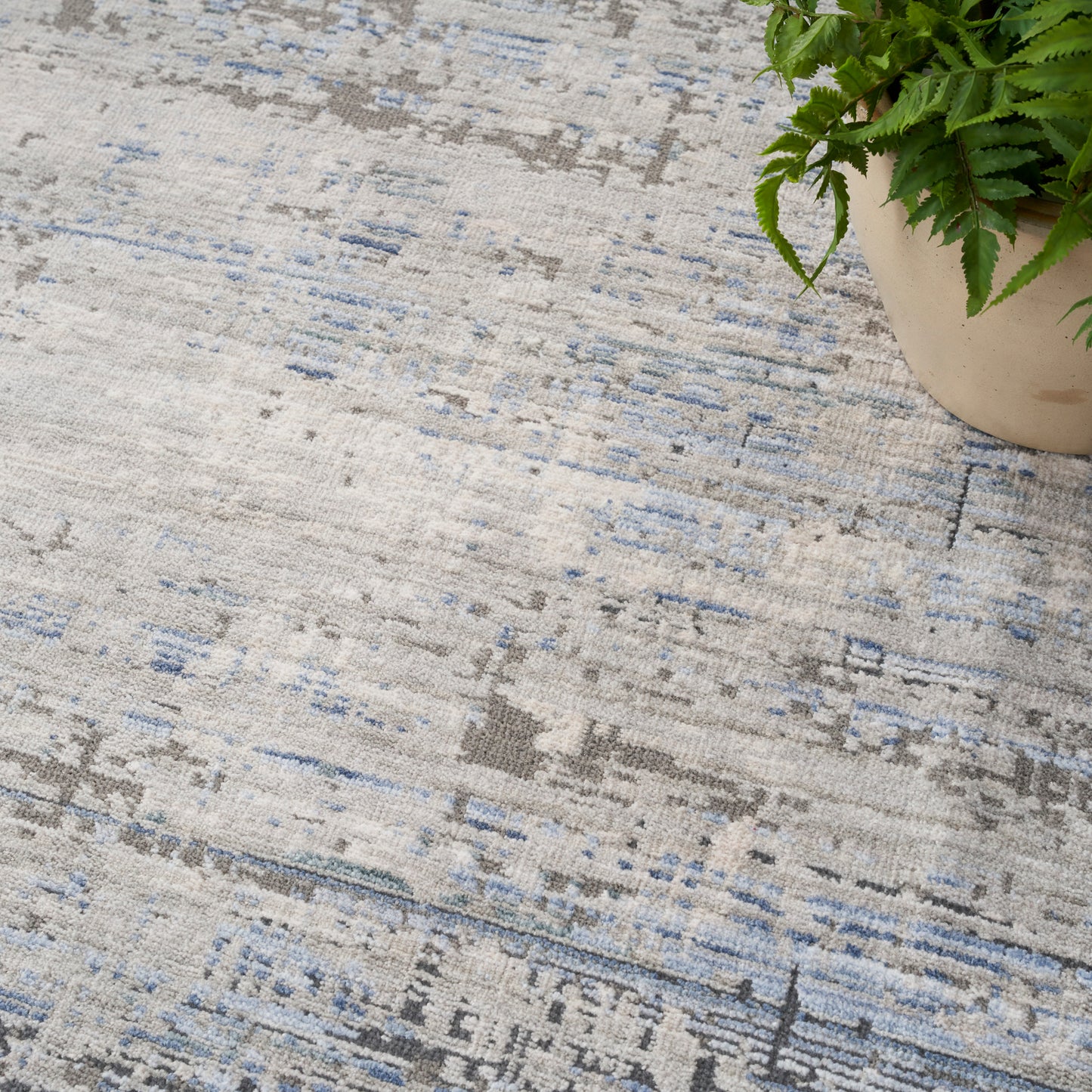 aRmanica ABSTRACT BLUE GREY RUG by NOURISON