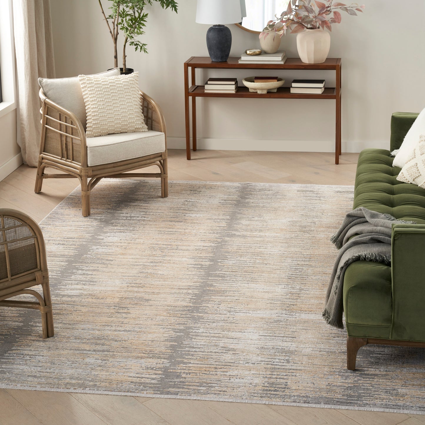 aRmanica ABSTRACT GREY GOLD RUG by NOURISON