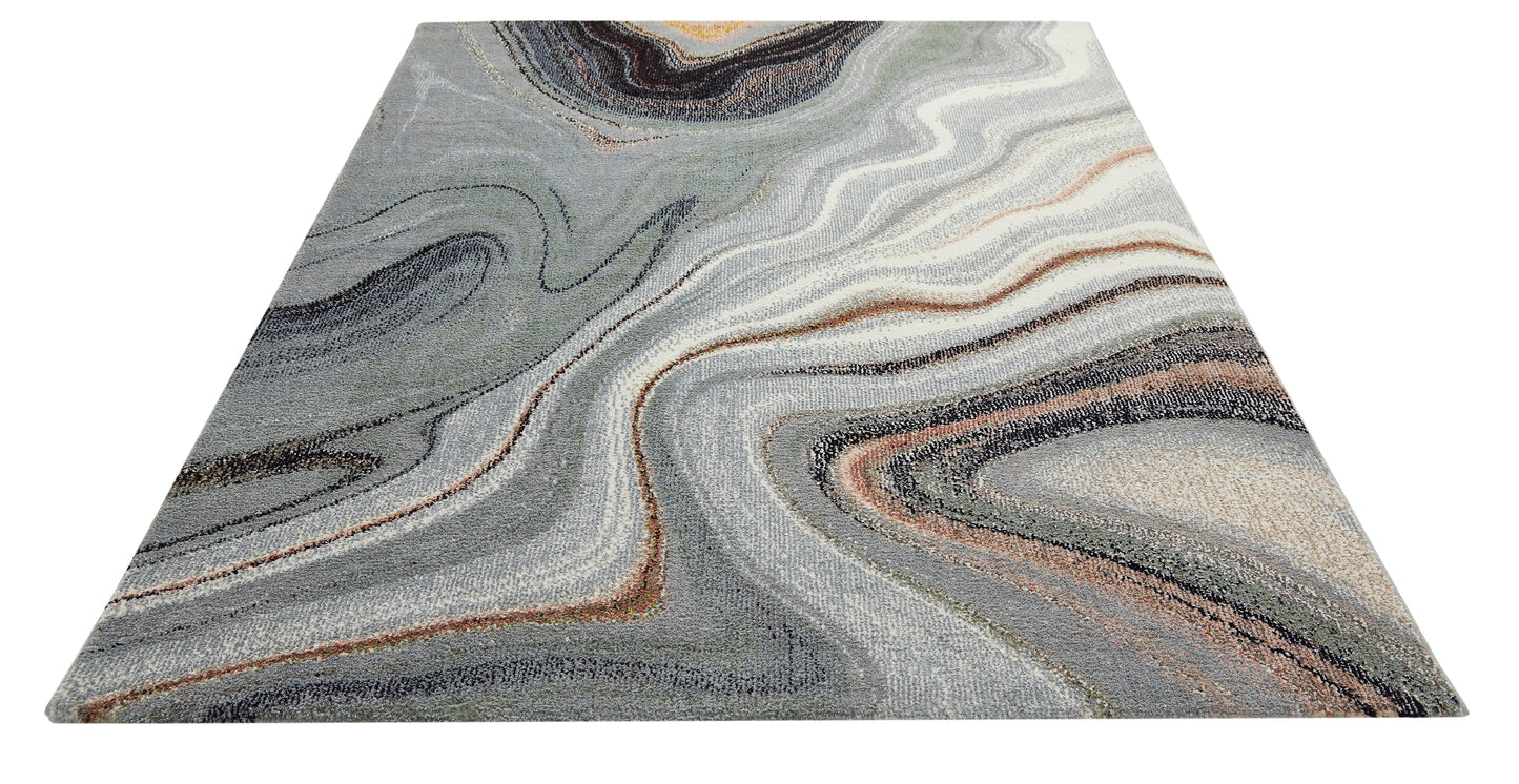 aRmanica Arama Abstract Sage Grey Rug