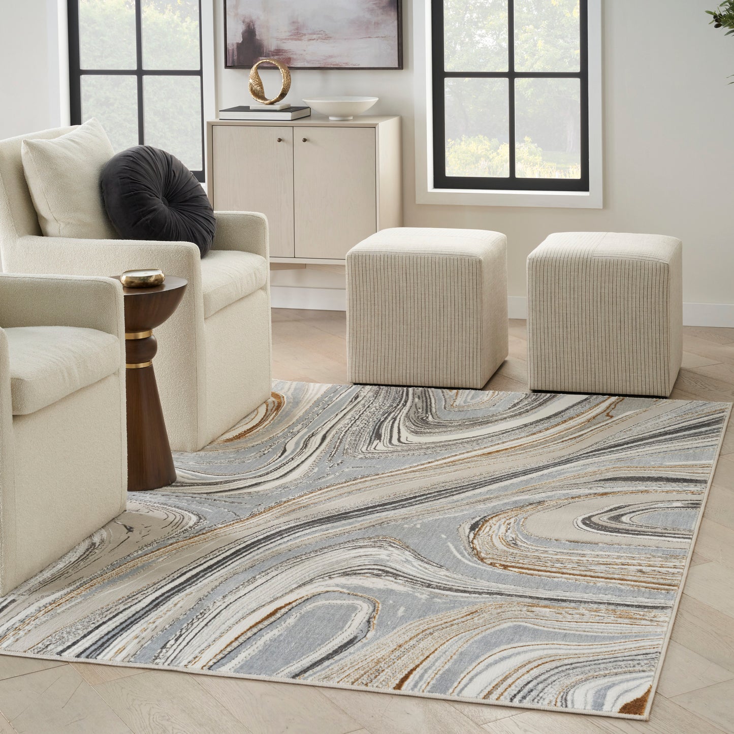 aRmanica GLITZ Grey/Gold RUG