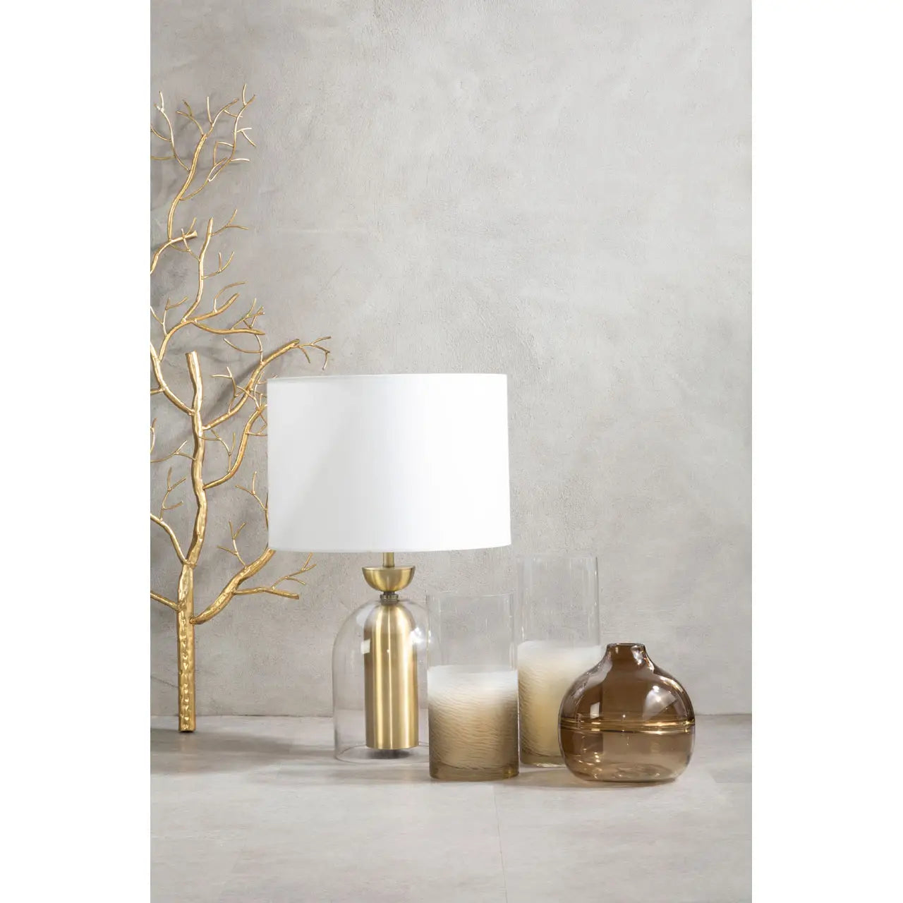 aRmanica SELIOS GLASS AND BRASS FINISH TABLE LAMP