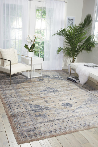 aRmanica MALTA BEIGE/BLUE RUG by NOURISON