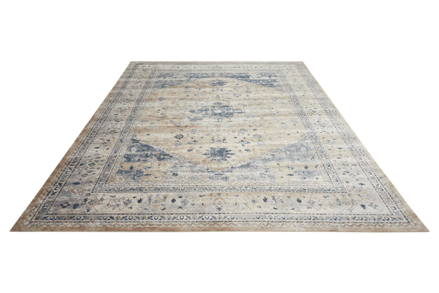 aRmanica MALTA BEIGE/BLUE RUG by NOURISON