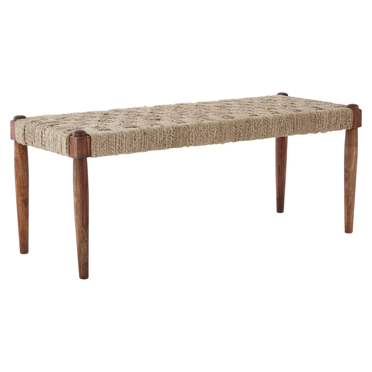 aRmanica SHEESHAM WOOD AND JUTE BOMIA BENCH