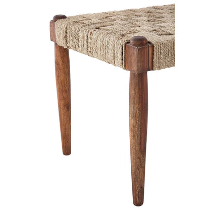 aRmanica SHEESHAM WOOD AND JUTE BOMIA BENCH